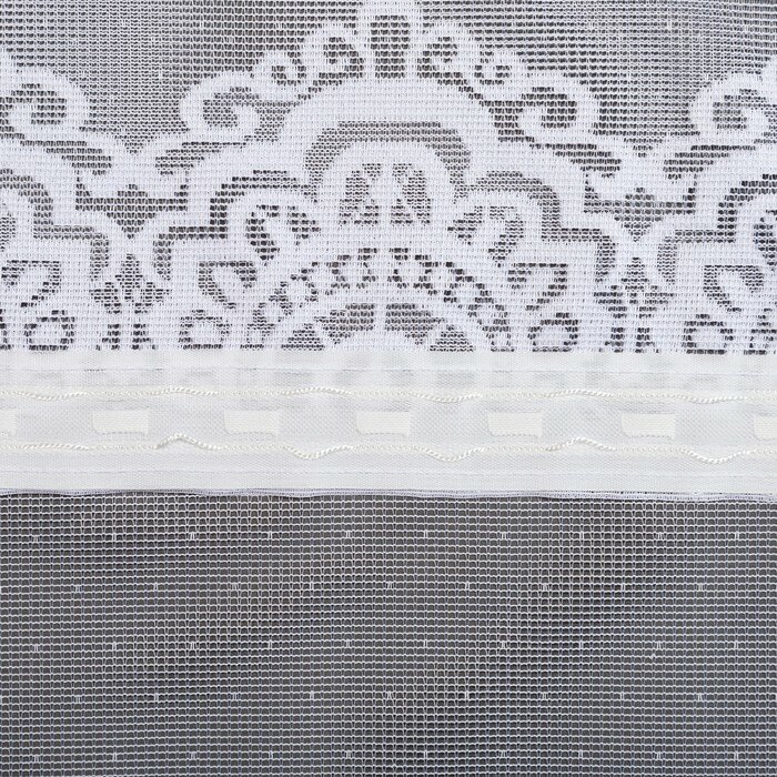 Лента Тюль на кухню со шторной лентой, 285х160 см, цвет белый, 100% полиэстер - фотография № 4