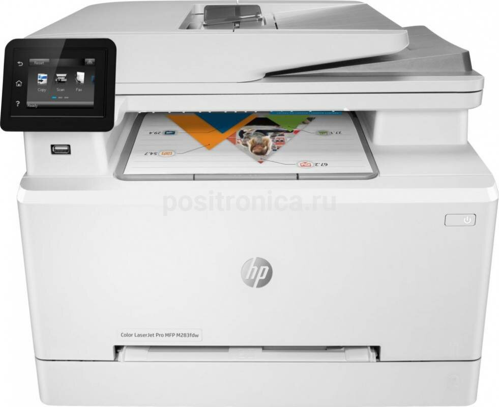 МФУ HP Color LaserJet Pro M283fdw белый/серый (7kw75a)