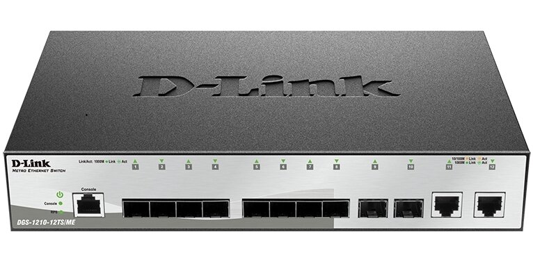 Коммутатор D-Link DGS-1210-12TS/ME/B1A 10xGbLAN/SFP 2xGbLAN