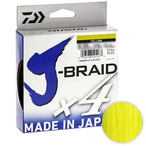 Шнур Daiwa J-braid X4 135м. 0.19мм. YELLOW