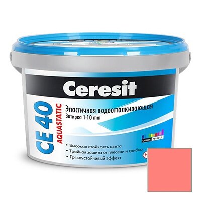 Затирка цементная эластичная Ceresit CE 40 Aquastatic Розовая 34 2 кг