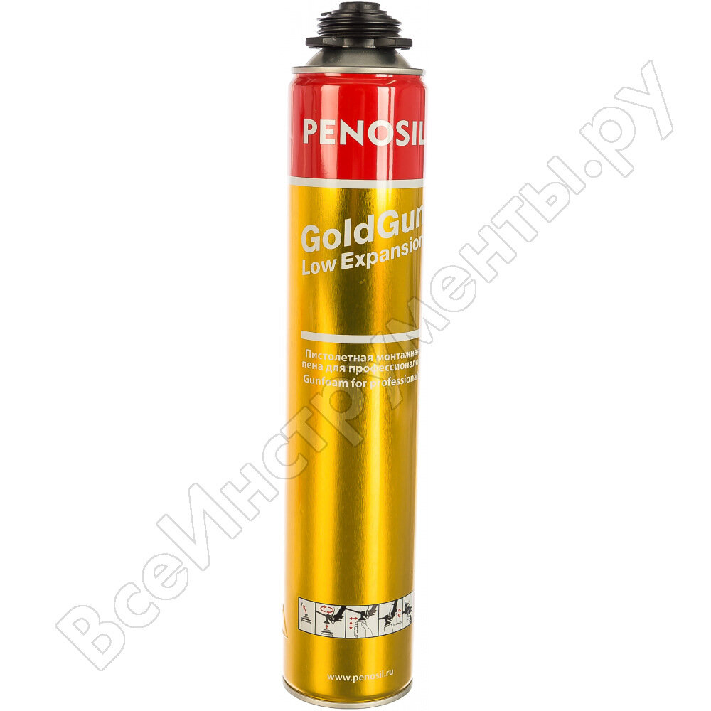 фото Penosil GoldGun Low Expansion пена монтажная проф.с низк.расшир всесезон 750ml A1318 218902 A1573Z