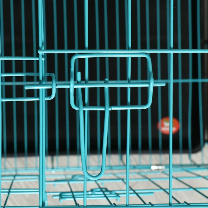 Пижон Клетка с люком для собак и кошек, 85 х 60 х 70 см, синяя - фотография № 8