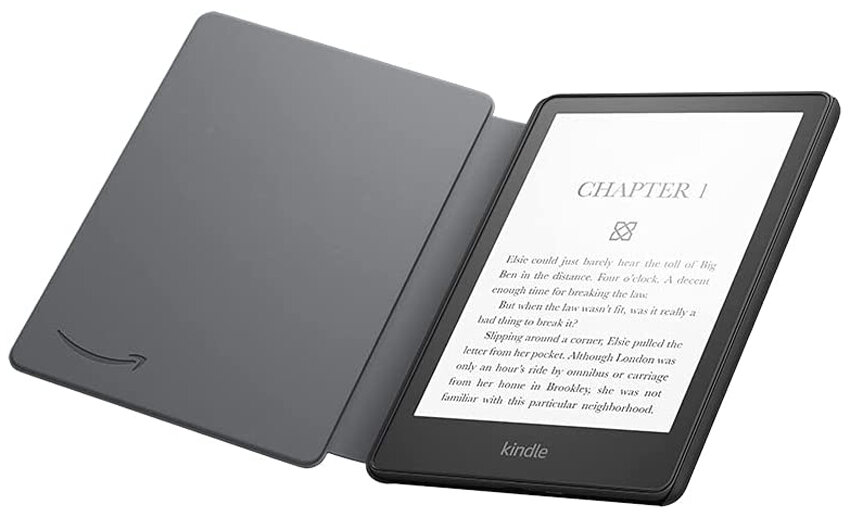 Электронная книга Amazon Kindle PaperWhite 2021 8Gb black Ad-Supported + фирменная обложка Кожа Black