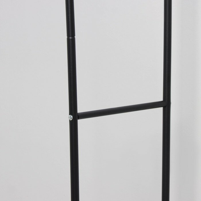 Вешалка двойная напольная металлическая для одежды, с полкой, 110×62×150 см, цвет чёрный - фотография № 4