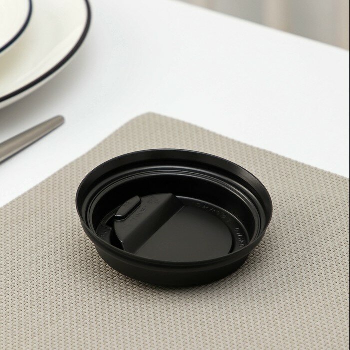 Крышка на стакан, с носиком, d=8 см, цвет чёрный - фотография № 3