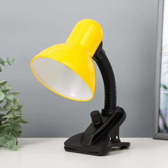 фото Лампа настольная Е27, светорегулятор на зажиме (220В) желтая (108А) RISALUX