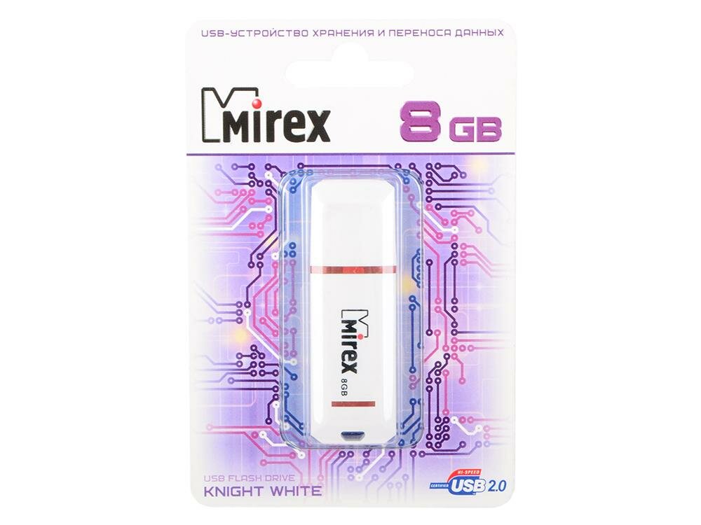 Флешка USB 8Gb Mirex Knight 13600-FMUKWH08 белый