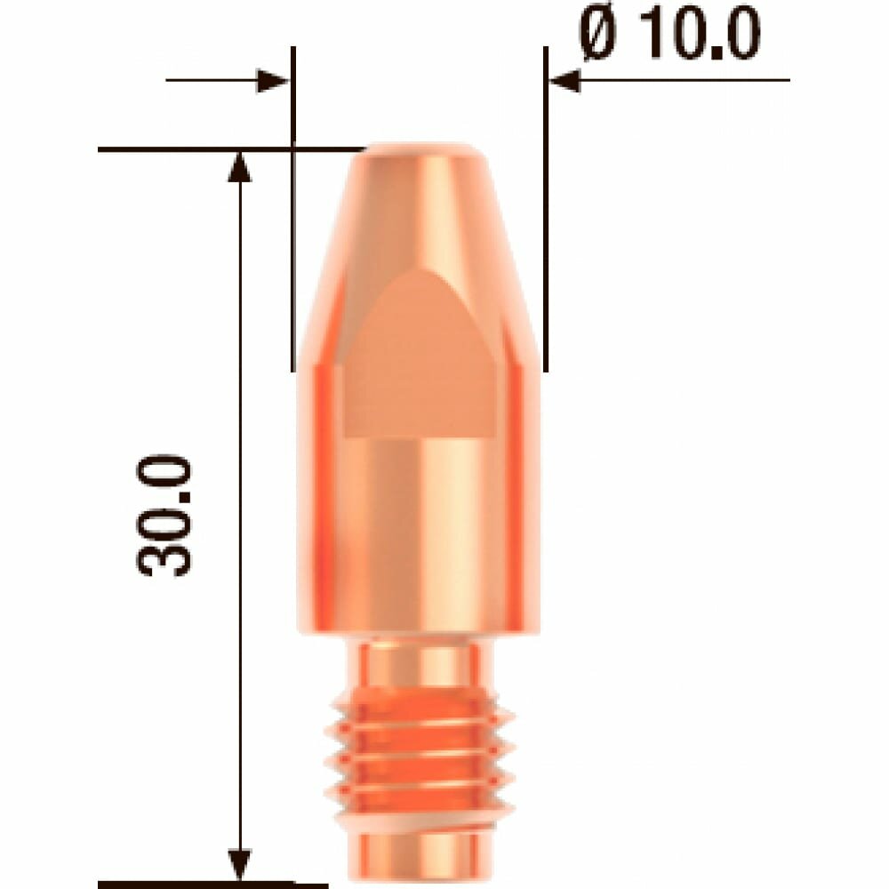 FUBAG Контактный наконечник M8х30 мм ECU D=1.0 мм 10 шт. FB.CTM8.30-10