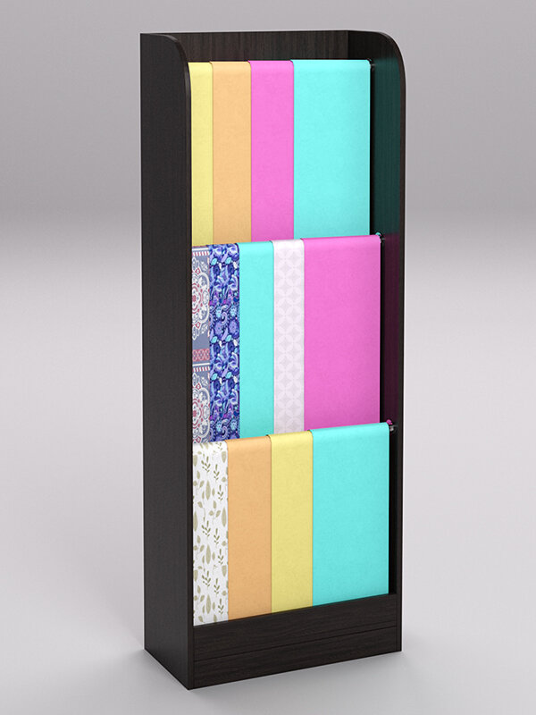 фото Стеллаж "рукоделие" для тканей №2-600, Дуб Венге 60 x 30 x 160 см