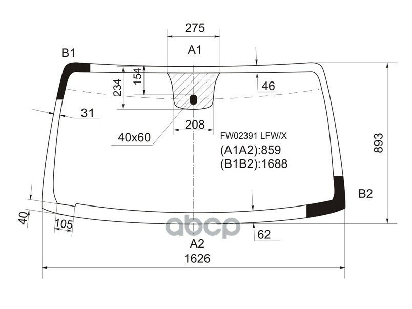 Стекло Лобовое Infiniti Qx56 04-10/Nissan Armada 03-16/Nissan Titan 04-15 XYG арт. FW02391 LFW/X