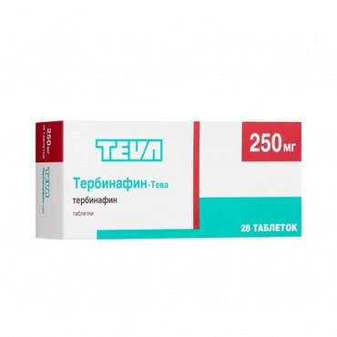 Таблетки и капсулы Тева Тербинафин Тева таб 250 мг №28