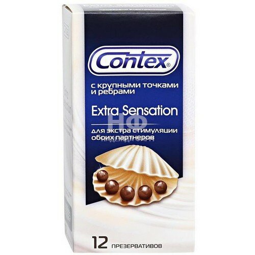 Презервативы Рекитт Бенкизер Презерватив CONTEX №12 extra sensation (с крупными ребрами и точками)