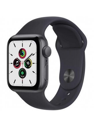 Умные часы Apple Watch SE GPS 44 мм Aluminium Case with Sport Band (MKQ63) серый космос/тёмная ночь