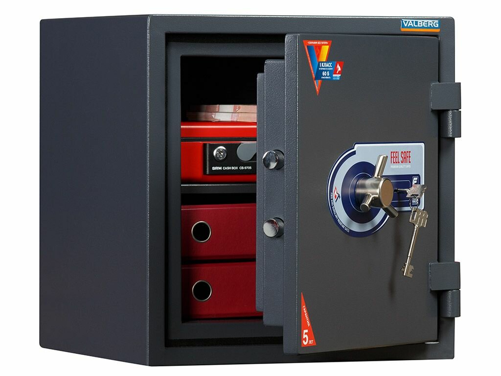 Огневзломостойкий сейф 1 класса защиты Valberg гарант 46 сейф офисный сейф мебельный для денег и документов с ключевым замком ВхШхГ:460х440х440мм