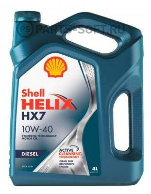 SHELL 550046373 SHELL 10W40 (4L) Helix Diesel HX7_масло мот.!\ACEA A3/B3/B4,API CF,MB 229.3,VW 505.00,Renault RN0710