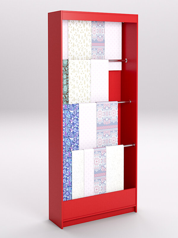 фото Стеллаж из ДСП для одежды,тканей и штор №2-900, Красный 90 x 30 x 210 см