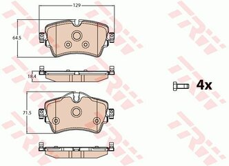 Колодки тормозные передние BMW 2 Active Tourer/2 Gran Tourer 13>18 Mini Mini/Mini Clubman/Mini Countryman 13>17 TRW GDB2087