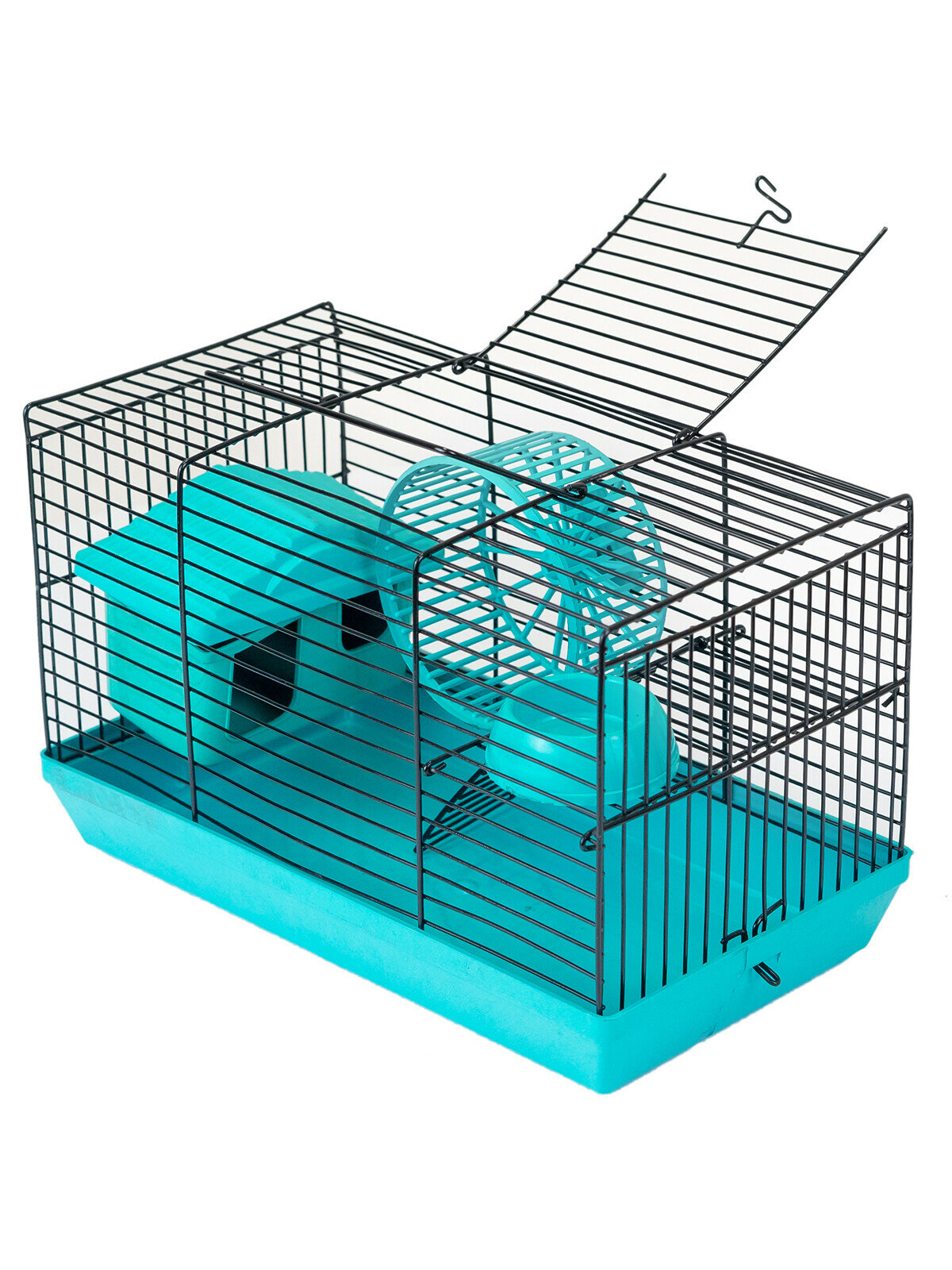 Дарэлл ECO Клетка-мини "ECO" для грызунов с этажем, 27*15*16см бирюз