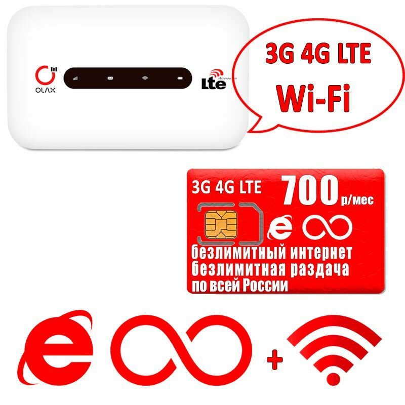 Роутер OLAX MT20 + безлимитный интернет и раздача за 700р/мес