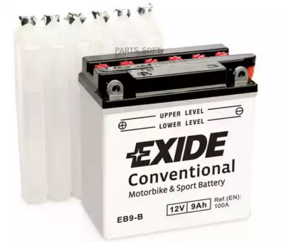 eb9-b_аккумуляторная батарея! рус 9ah 100a 135/75/140 moto сухозар. с упаков. электролита\