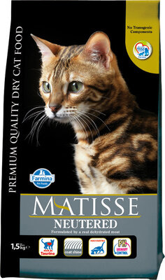 FARMINA Сухой сбалансированный корм для стерилизованных кошек и кастрированных котов Matisse курица 4491 0,4 кг 39059 (4 шт)
