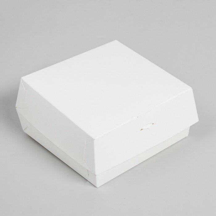 Коробка под бенто-торт без окна, белая, 12 х 12 х 7 см - фотография № 1