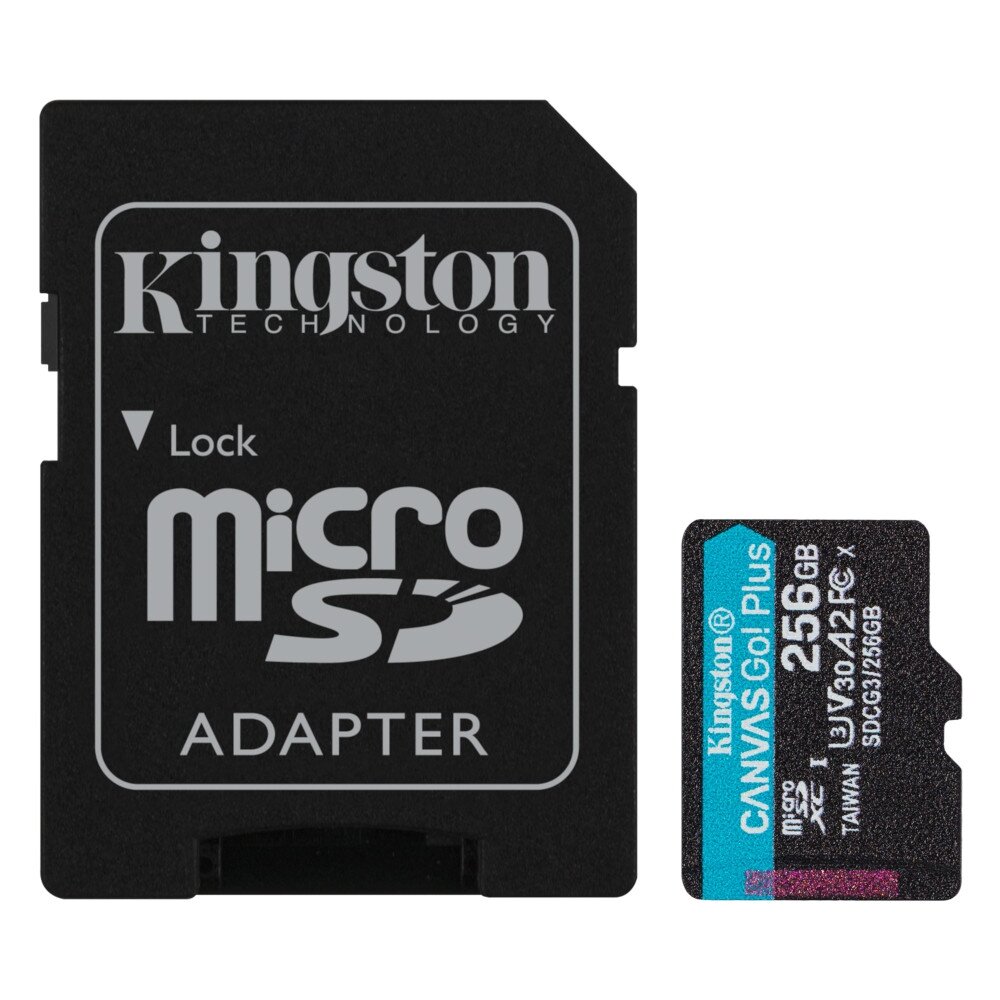 microSD Memory Card SDXC 256GB Class10 UHS-I U3 Kingston Canvas Go Plus 170R A2 V30 170MB/s (SDCG3/256GB)