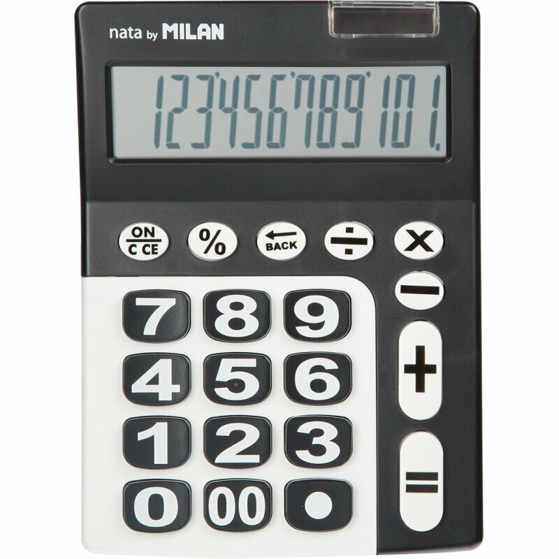 Калькулятор настольный Milan 150912KBL 12-разрядный черный/белый