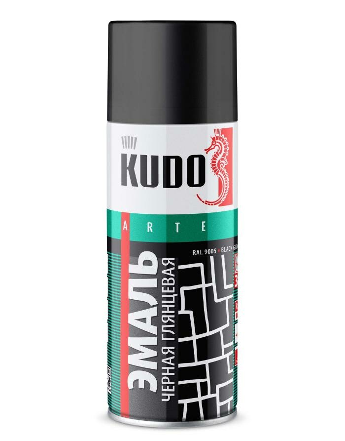 Kudo Эмаль Универсальная Черная Глянцевая(520 Мл) Ku-1002 Kudo арт. KU-1002