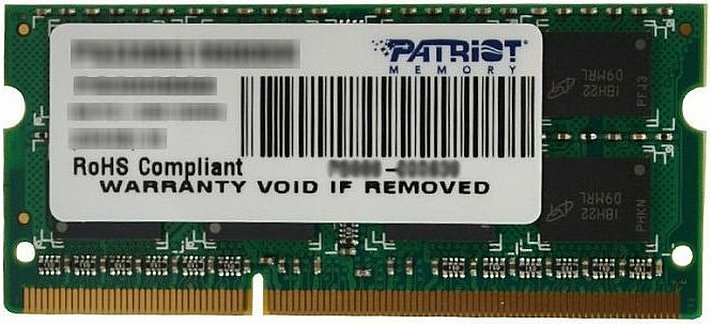   4Gb SODIMM DDR3 1600MHz Patriot Memory PSD34G16002S