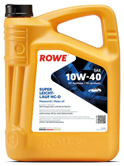 Моторное масло ROWE HIGHTEC SUPER LEICHTLAUF 10W-40 HC-O (4 л)