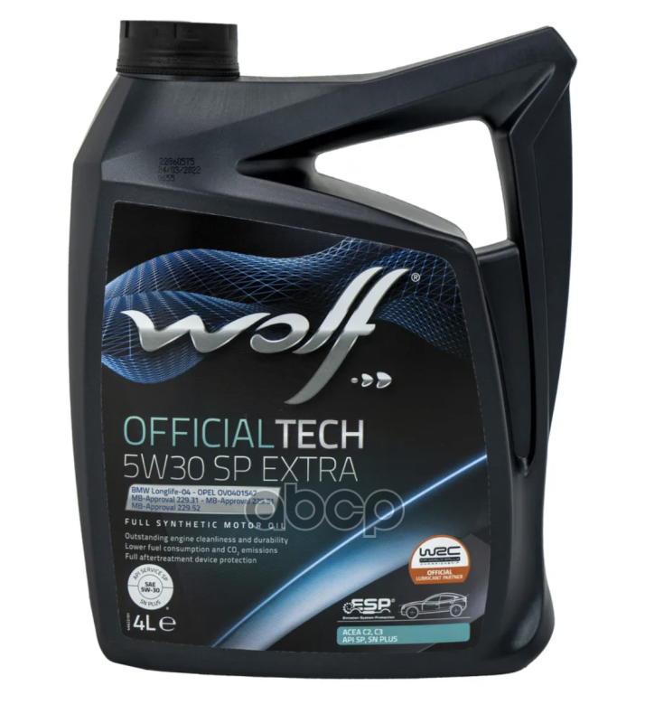 WOLF OFFICIALTECH 5W-30 SP EXTRA масло моторное (4Л) 1049359