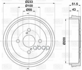 Барабан Тормозной Toyota Yaris I 99-05 Trialli Tf 051341 Trialli арт. TF 051341