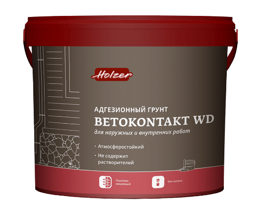 Holzer Betokontakt WD Адгезионный грунт-бетоноконтакт для наружных и внутренних работ (5 кг)