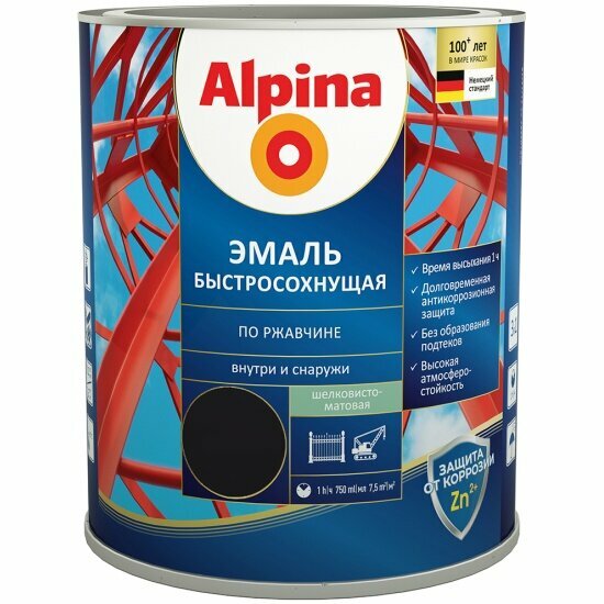 Грунт-эмаль алкидная (А) Alpina быстросохнущая по ржавчине