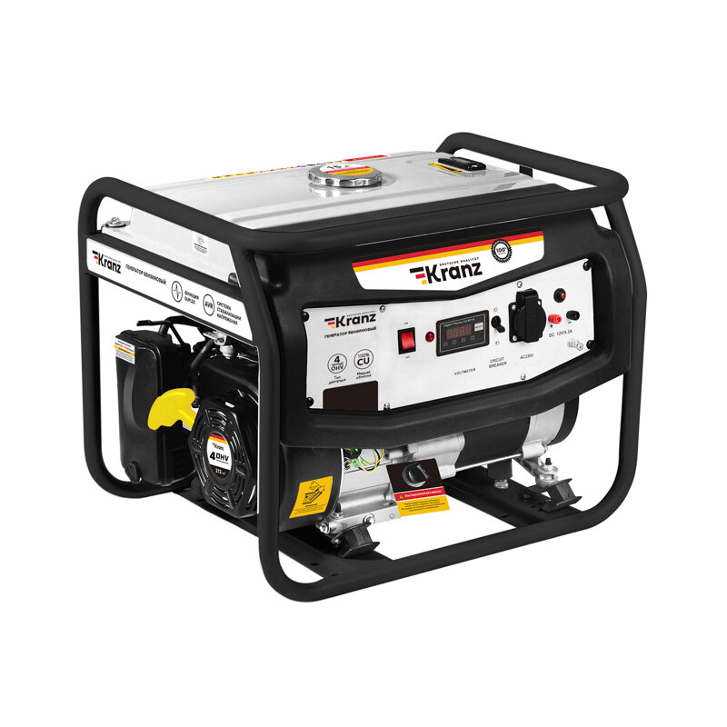 фото Генератор бензиновый KR9000EA, 9,0кВт, 230В, 25л, коннектор автоматики, электростартер KRANZ