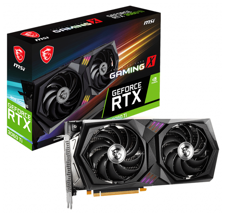 Видеокарта MSI PCI-E RTX 3060 Ti 8192Mb 256 GDDR6 (RTX 3060 TI GAMING X 8G LHR)