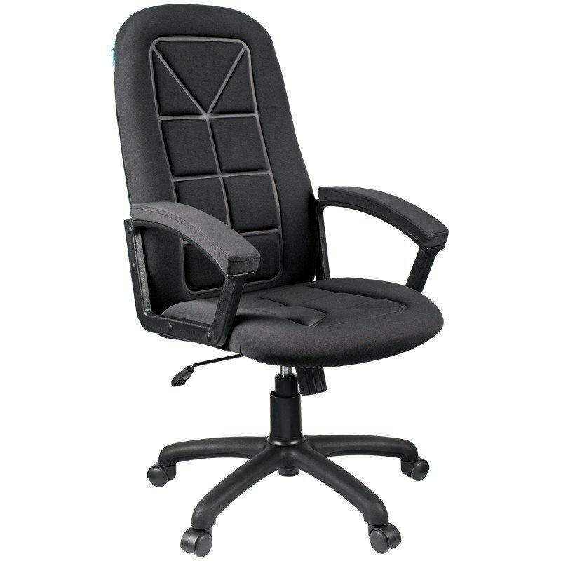 Кресло руководителя Helmi HL-E89 "Blocks", ткань S черная, мягкий подлокотник 277615
