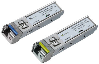 Комплект SFP WDM 1,25 Гбит/с, 10 км, 1310 | 1550 нм, LC, SMF, DDM