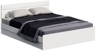 Кровать Миф Нэнси NEW с основанием ЛДСП белый глянец / белый 203.7х163.5х80 см