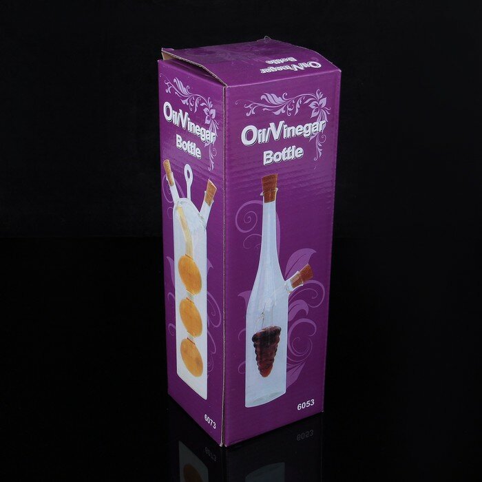 Бутыль стеклянная для соусов и масла 2 в 1 «Фьюжн. Круги», 100/350 мл, 10,5×6×21 см - фотография № 4