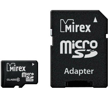 Карта памяти microSD 32GB Mirex microSDHC Class 10 (SD адаптер) 13613-AD10SD32