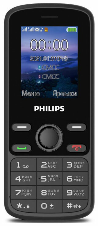 Мобильный телефон Philips Xenium E111 32Mb черный