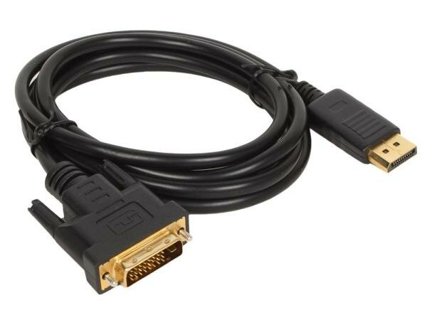 Кабель DVI DisplayPort 1.8м VCOM Telecom TA668-1.8M круглый черный