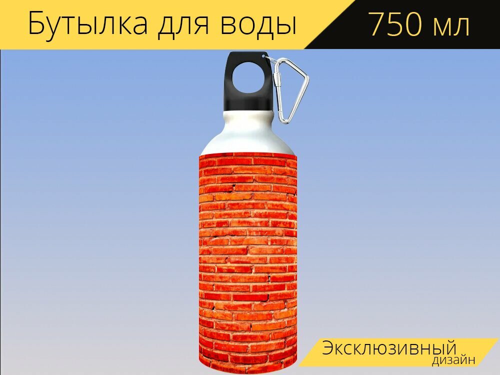 Бутылка фляга для воды "Советский союз, нация, ссср" 750 мл. с карабином и принтом
