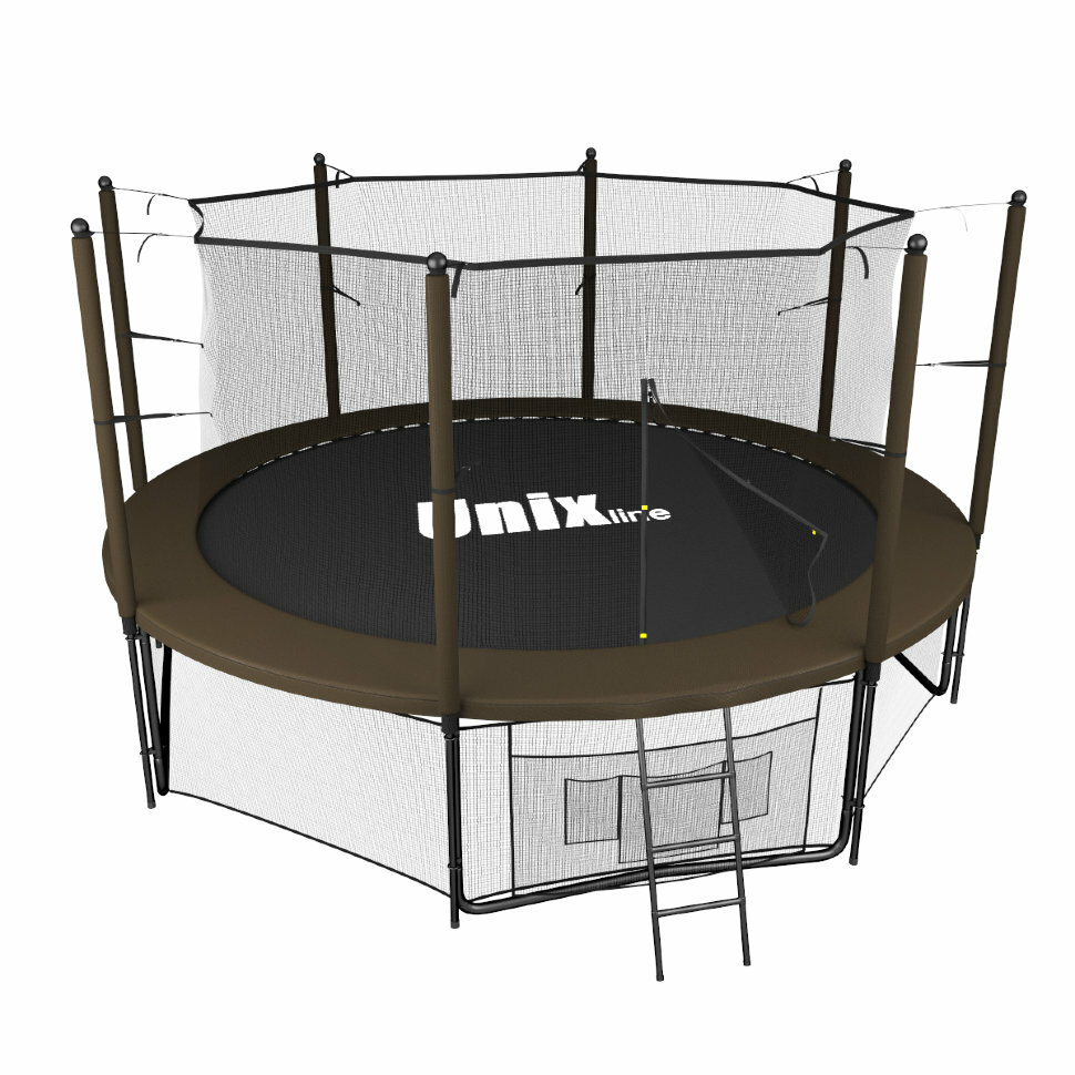 Батут UNIX line Black&Brown - 12ft 3,66м, внутренняя сетка