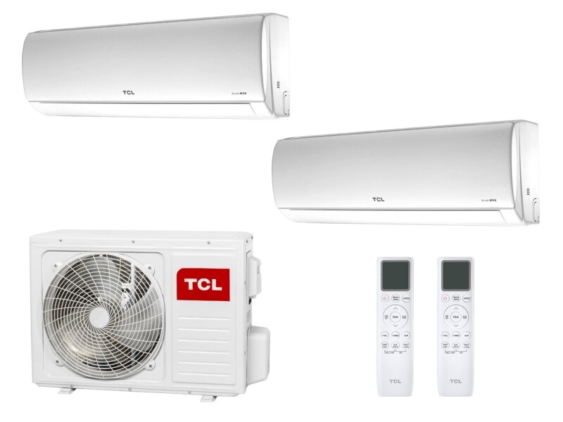 Мульти сплит-система на 2 комнаты TCL ONE Inverter TACM2O-14HID + TACM-09HRID/E1 - White/*2шт. (25 м2 + 25 м2) - фотография № 2