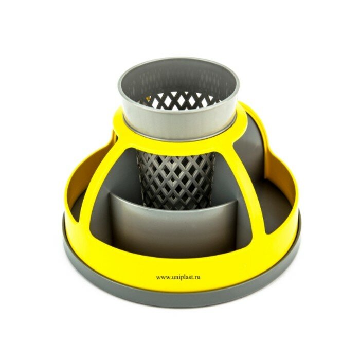 фото Подставка-органайзер для канцелярии Calligrata "Карусель" вращающаяся, желтая