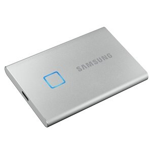 Внешний жесткий диск SSD 1Tb, Samsung Touch T7 USB 3.2, Type-C Silver (MU-PC1T0S)